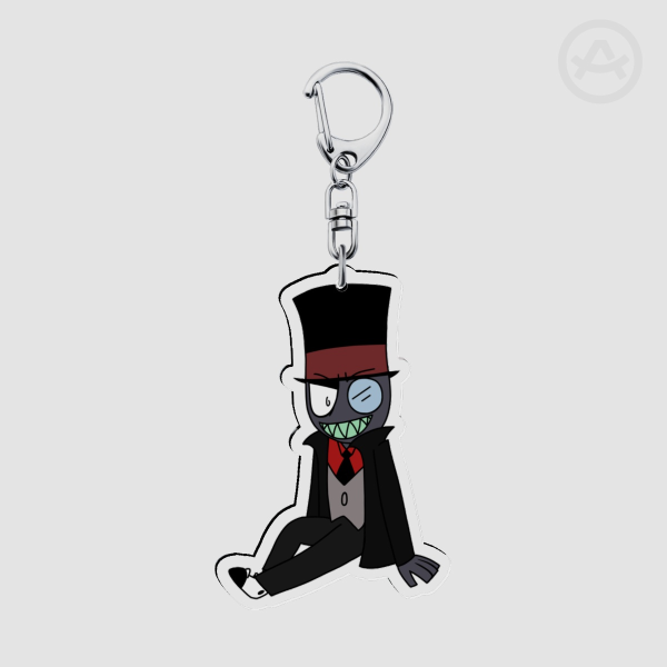 Black Hat Clear Acrylic Keychain