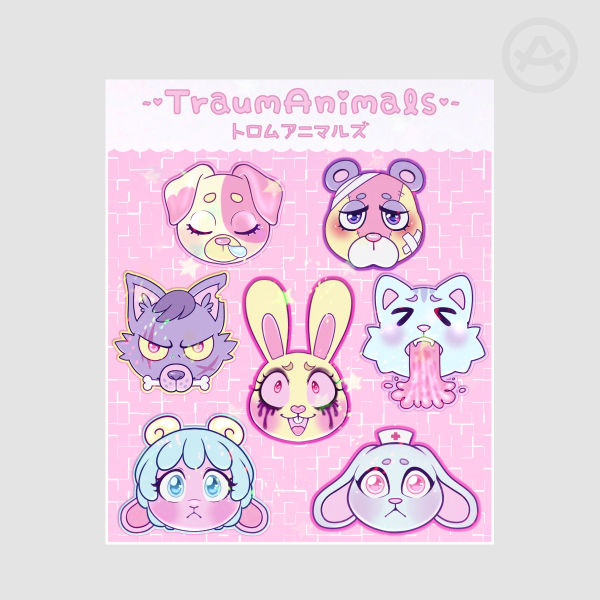 TraumAnimals - Pastel Stickers Sheet