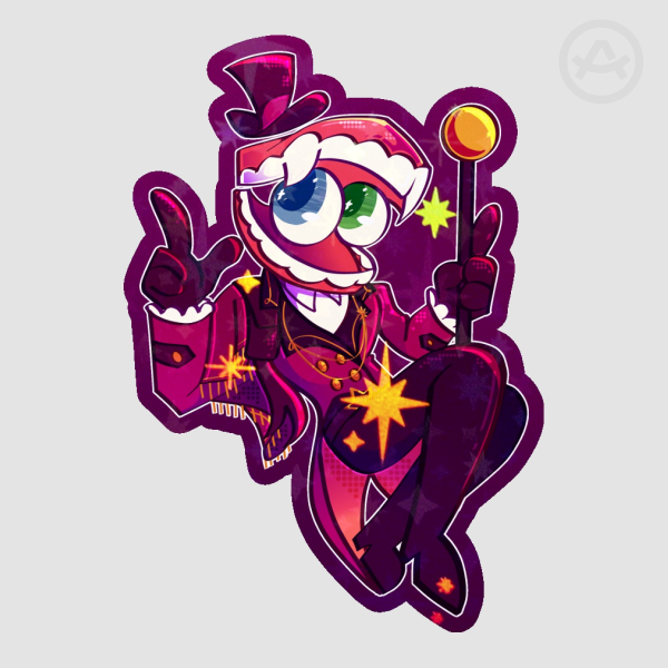 Caine Colored Edge Die Cut Sticker