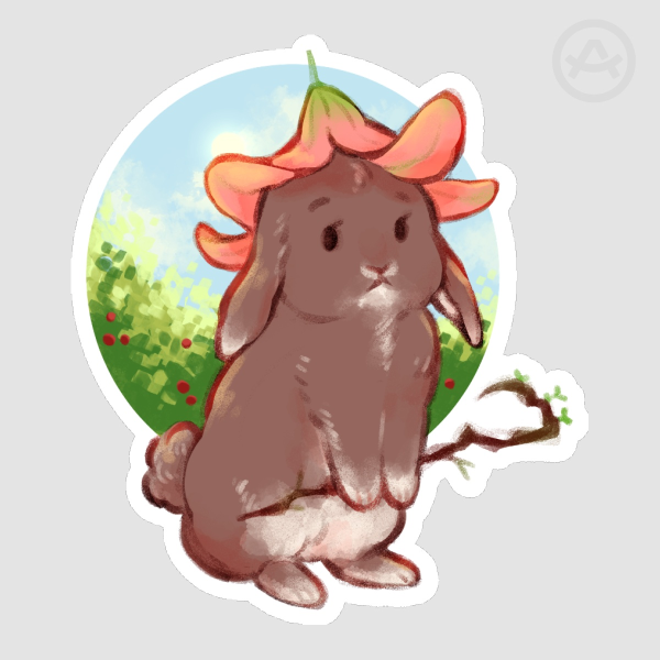Flower bunny -  Die Cut Stickers