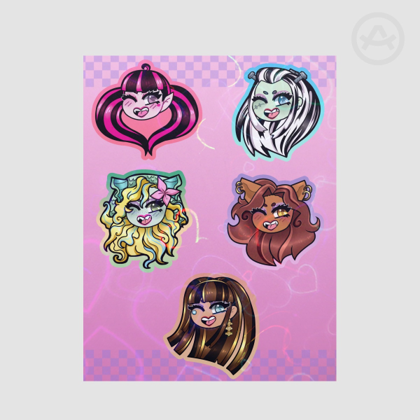 Monster High Main ghouls sticker sheet