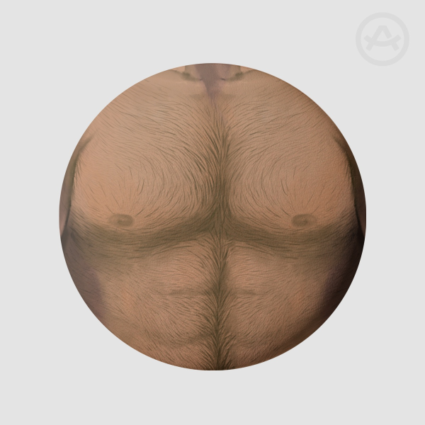 Hairy chest PU badge - 2.28"(58mm)