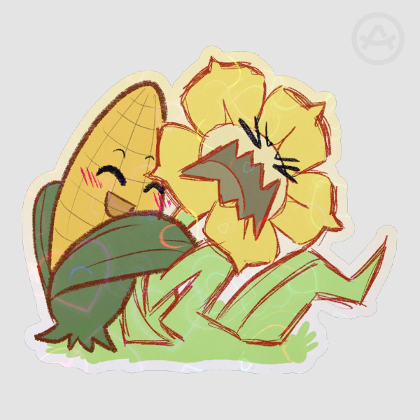Flowey and Sweet Corn BFF's Sticker
