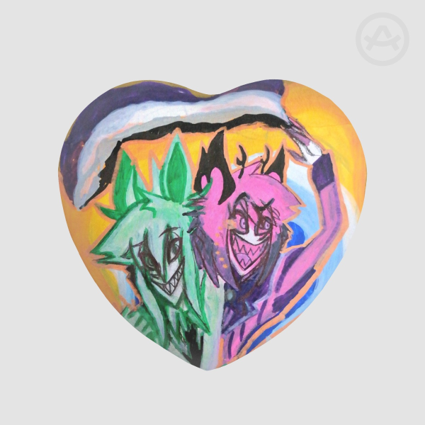 Staticshock pride Heart Shape Plush Badge