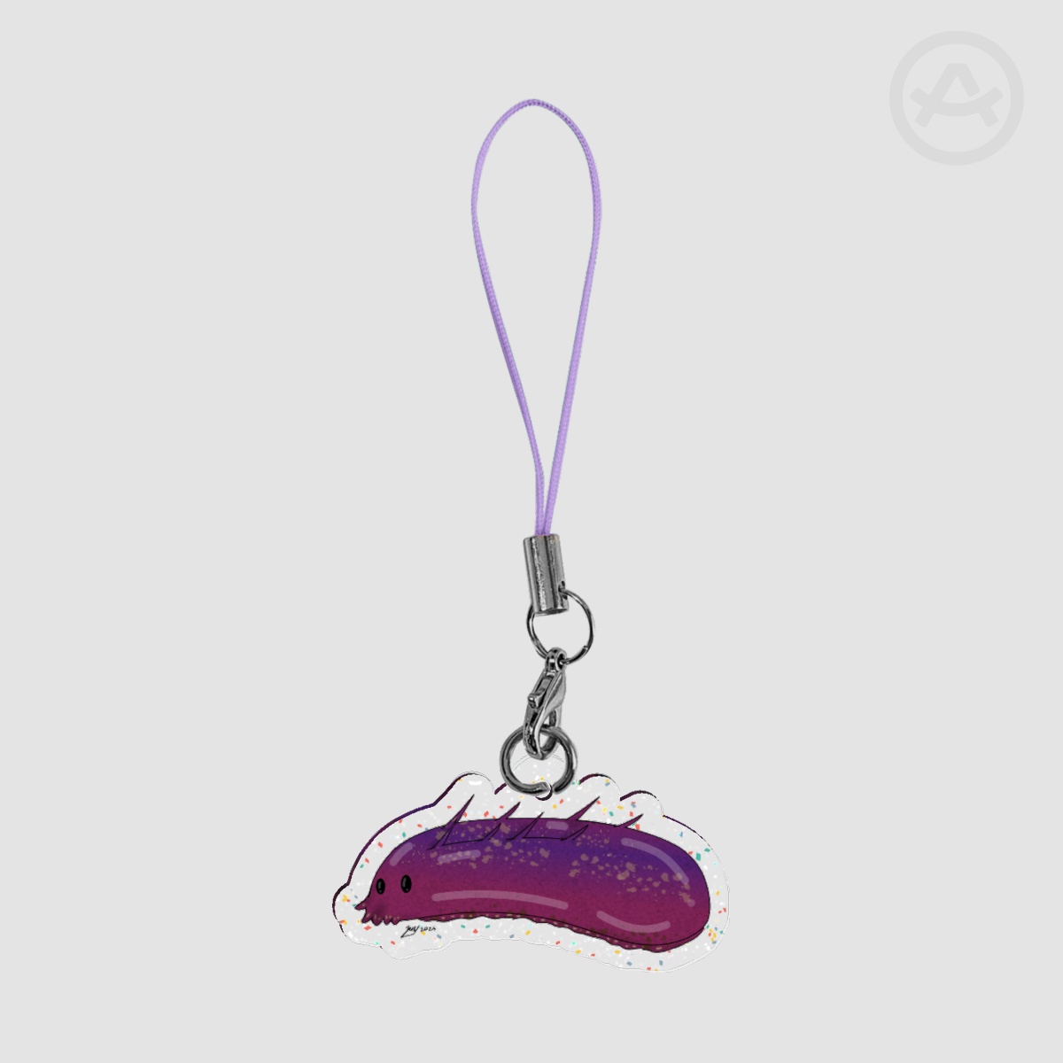 Purple Sea Cucumber Phone Charm