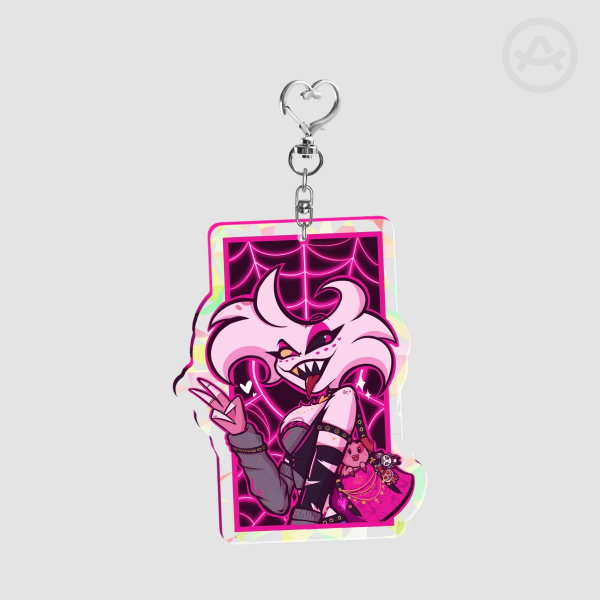 Hazbin Hotel Angel Dust Punk Nana Broken Glass Acrylic Keychains - 3.94"(100mm)