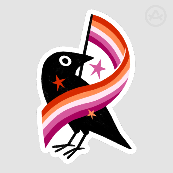 Lesbian Pride Crow Sticker