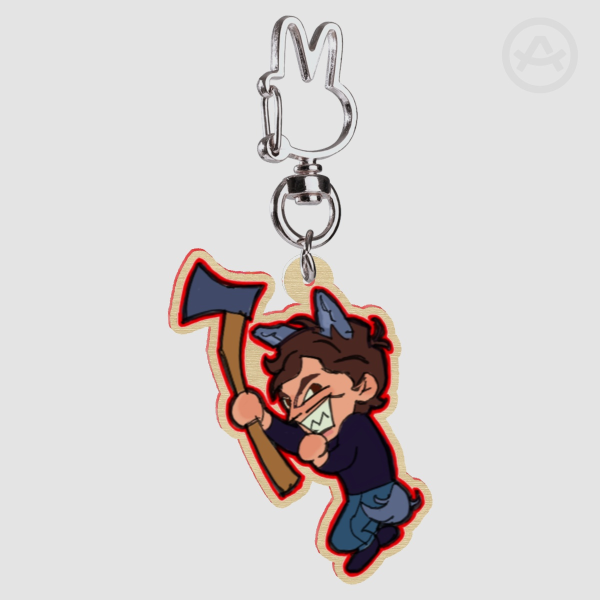 Mischievous Josef Creep wooden keychain