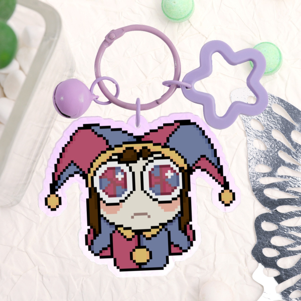 Pomni Double-Sided Acrylic Keychain – Colored Edges | The Amazing Digital Circus 🎪