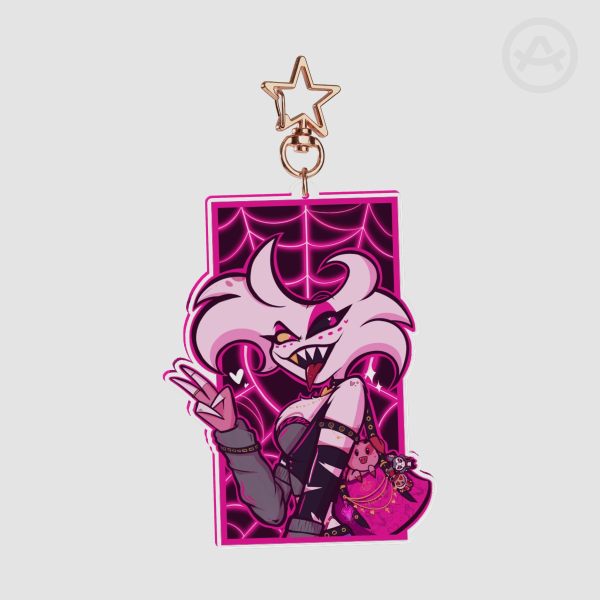 Hazbin Hotel Angel Dust Punk NANA Acrylic Keychain