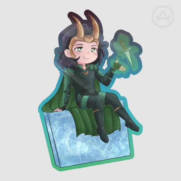 Loki Colored Edge Die Cut Stickers