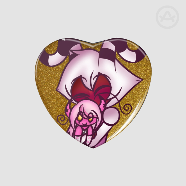 Wally Wackford's Verosika Plushie Heart Shape Holographic Badges