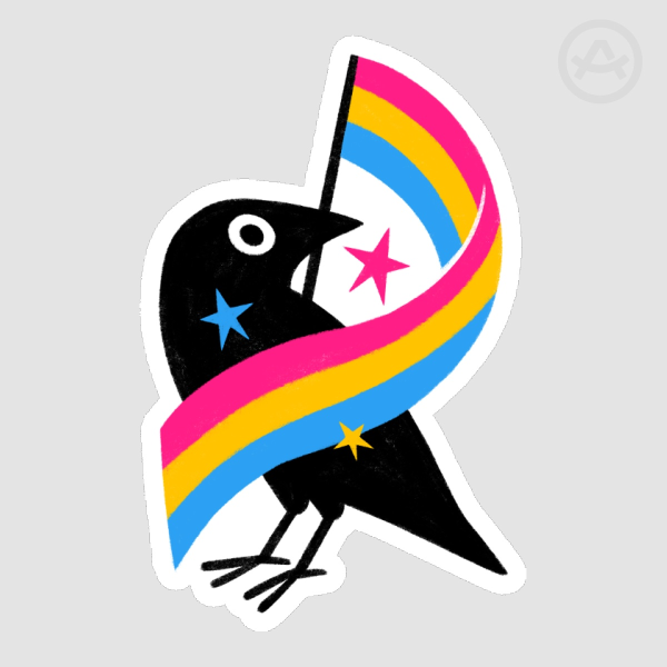 Pansexual Pride Crow Sticker