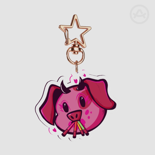 Hazbin Hotel Fat Nuggets Diva Make Up Clear Acrylic Keychain