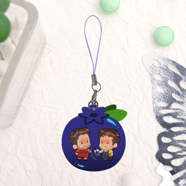 Unofficial Fan Made Skip Blueberry Colored Edge Acrylic Keychains