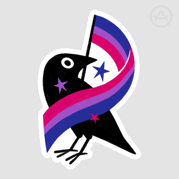 Bisexual Pride Crow Sticker