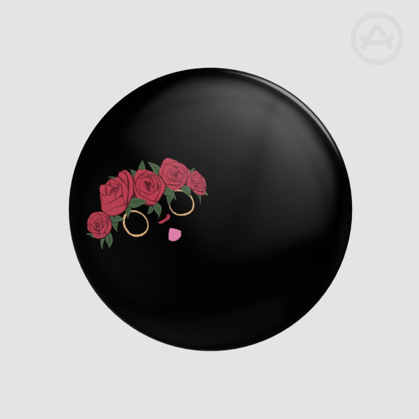 Void with Roses Soft Touch Button Pin