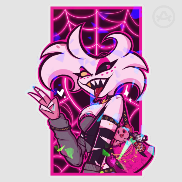 Hazbin Hotel Angel Dust Punk Nana Clear PET Vinyl Sticker