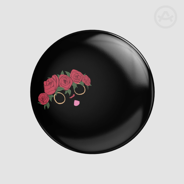 Void with Roses Glossy Button Pin