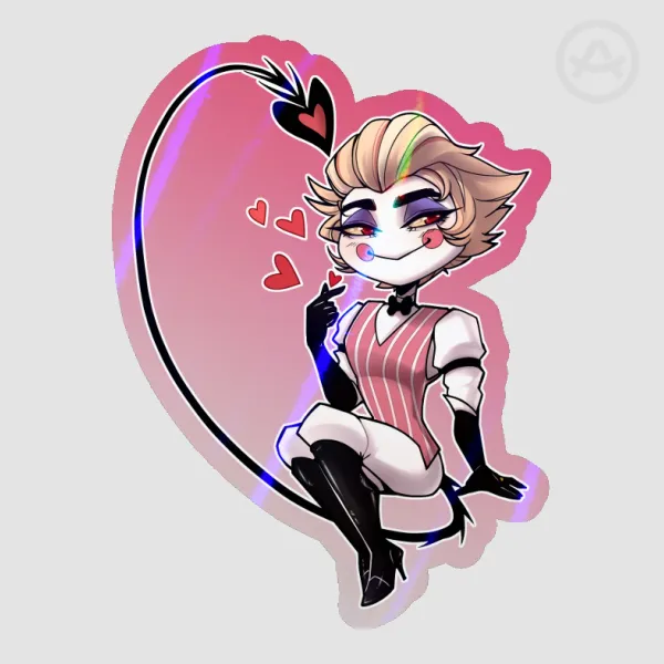 Lucifer Holo Heart Sticker