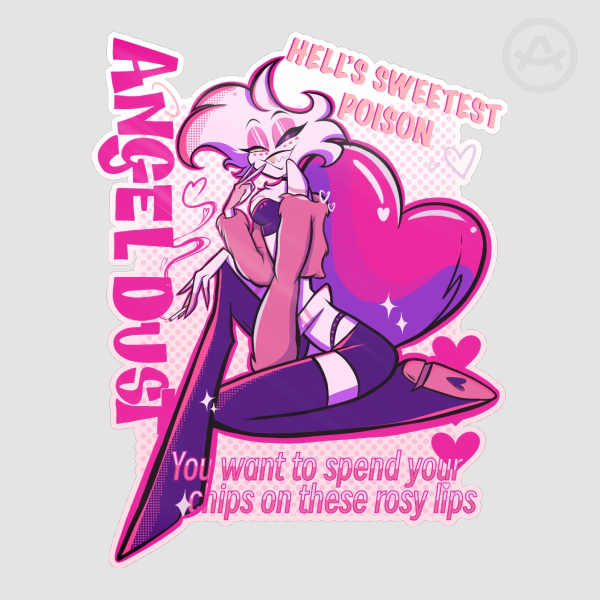 Hazbin Angel Dust Valentine Cover Sticker