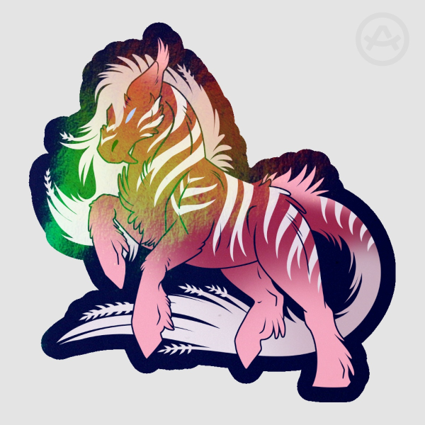 Light striped saltwater kelpie (Water Demons) sticker (shiny)