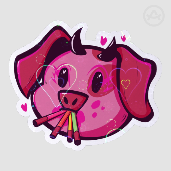 Hazbin Hotel Fat Nuggets Diva Make Up Shiny Stickers