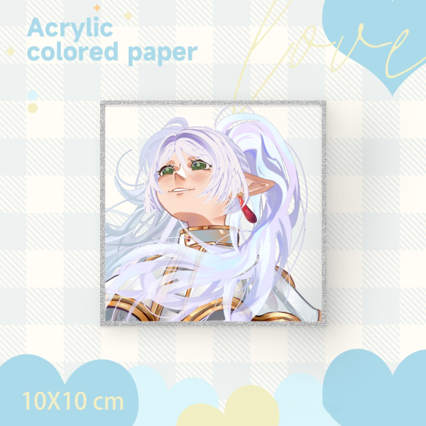 Frieren - Clear Acrylic Art Boards - 3.93" x3.93" (100x100mm), Silvery