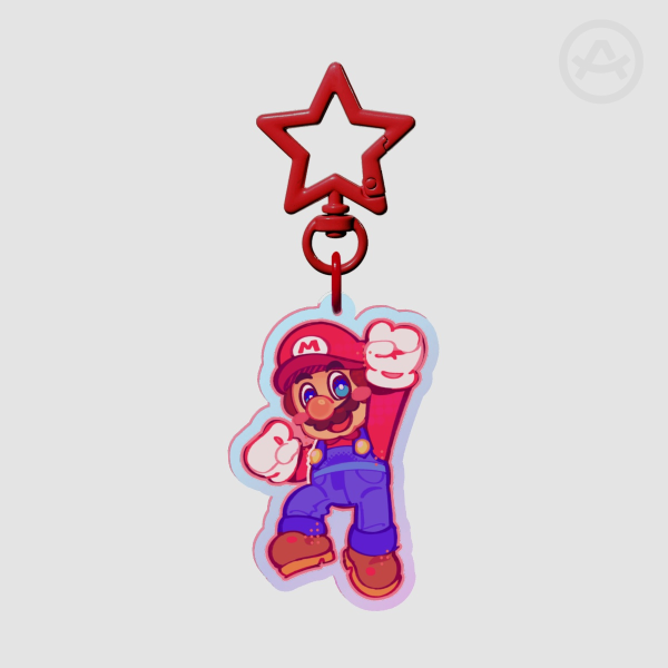 Mario | Rainbow Acrylic Keychain
