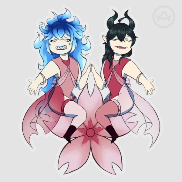 Idia and Malleus Sakura Blossom Sticker