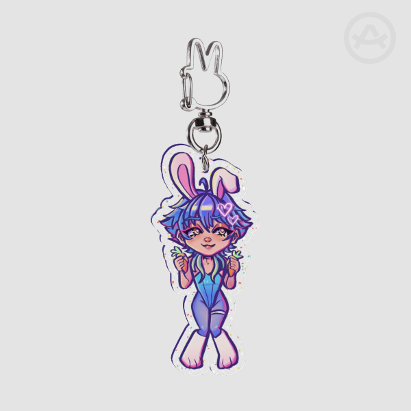 Ao"Bun" Glitter Keychain
