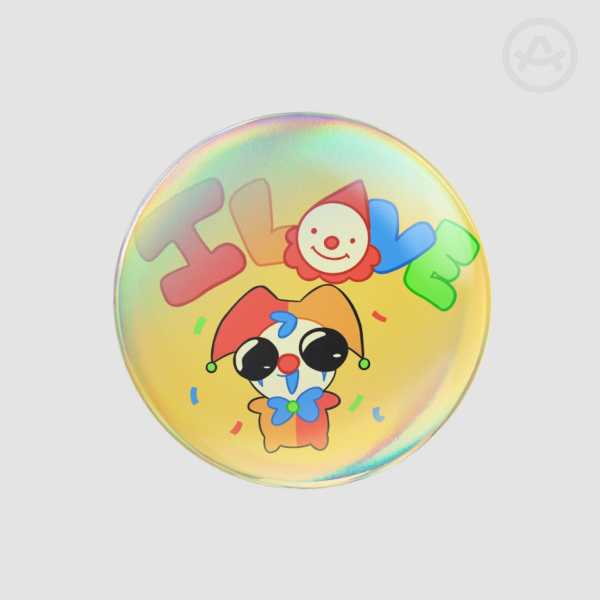I LOVE CLOWNS AND JESTERS - button badge