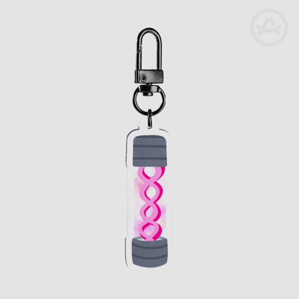 Pink virus keychain