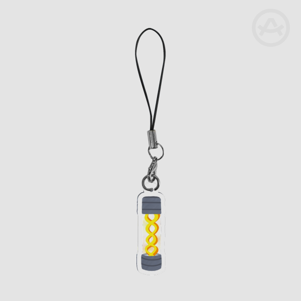 Yellow virus phone charm