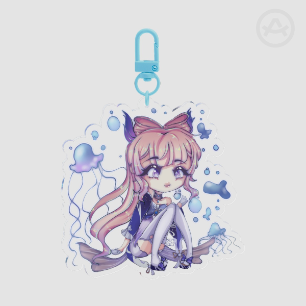 Kokomi Sangonomiya Chibi - Clear Acrylic Keychains