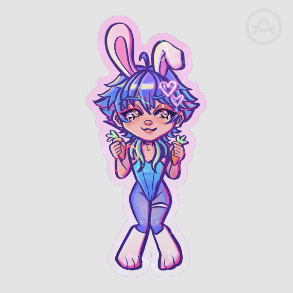 Ao"Bun" Heart Holo Sticker