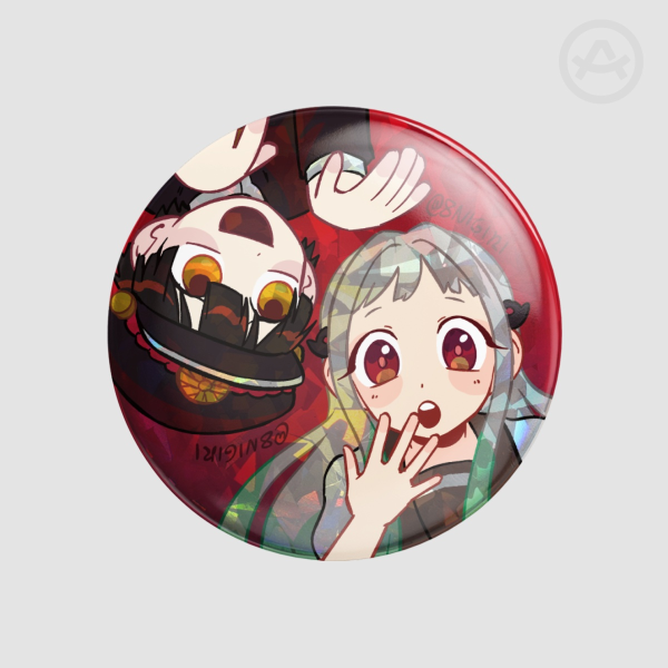 Hanako & Nene Holo Button Pin