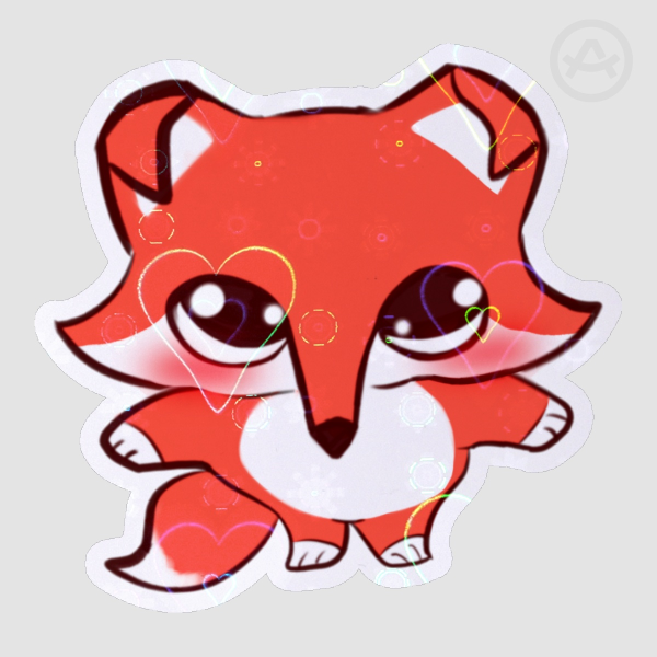 foxy Colored Edge Die Cut Stickers