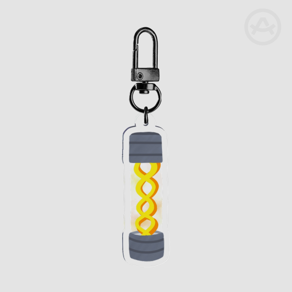 Yellow virus keychain