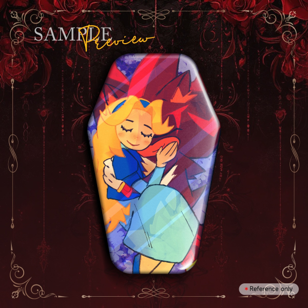 Doomed Siblings Coffin Holographic Badge