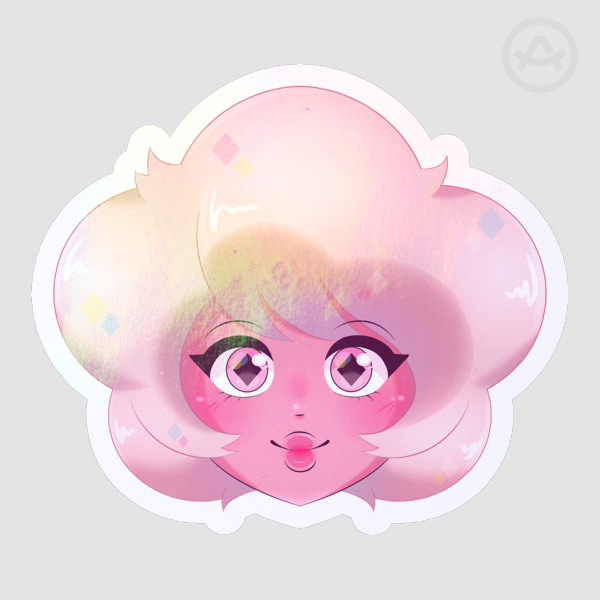 Steven Universe Pink Diamond Colored Edge Die Cut Stickers