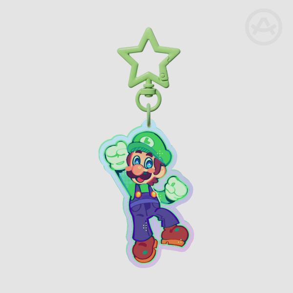 Luigi | Rainbow Acrylic Keychain