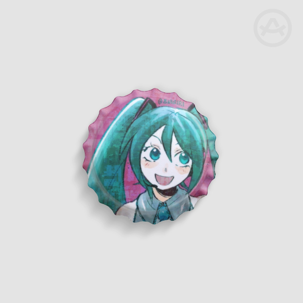 Miku Bottle Cap Badge