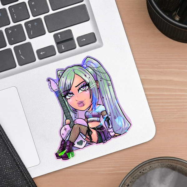 Purple Diamond Miku - Holographic Broken Glass Sticker