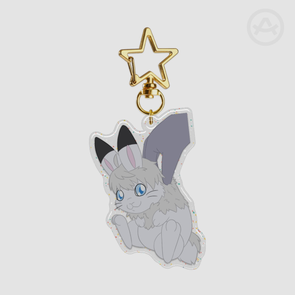 Xavier Bunny Epoxy Glitter Acrylic Keychains