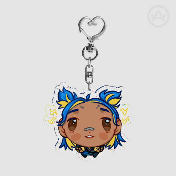 Neon VALORANT Glitter Acrylic Keychain