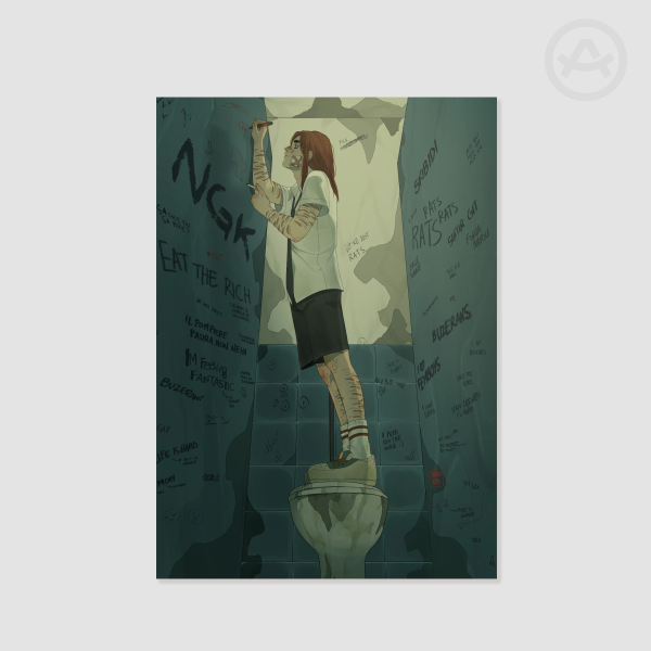 Nikolaj writing on wall poster