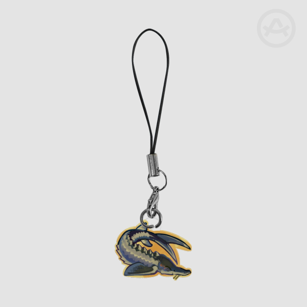 White sturgeon fish phone charm