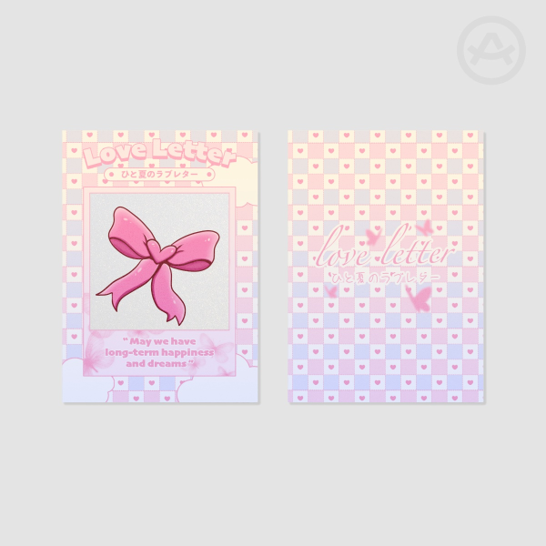 Pink ribbon Pearl Paper Photocards