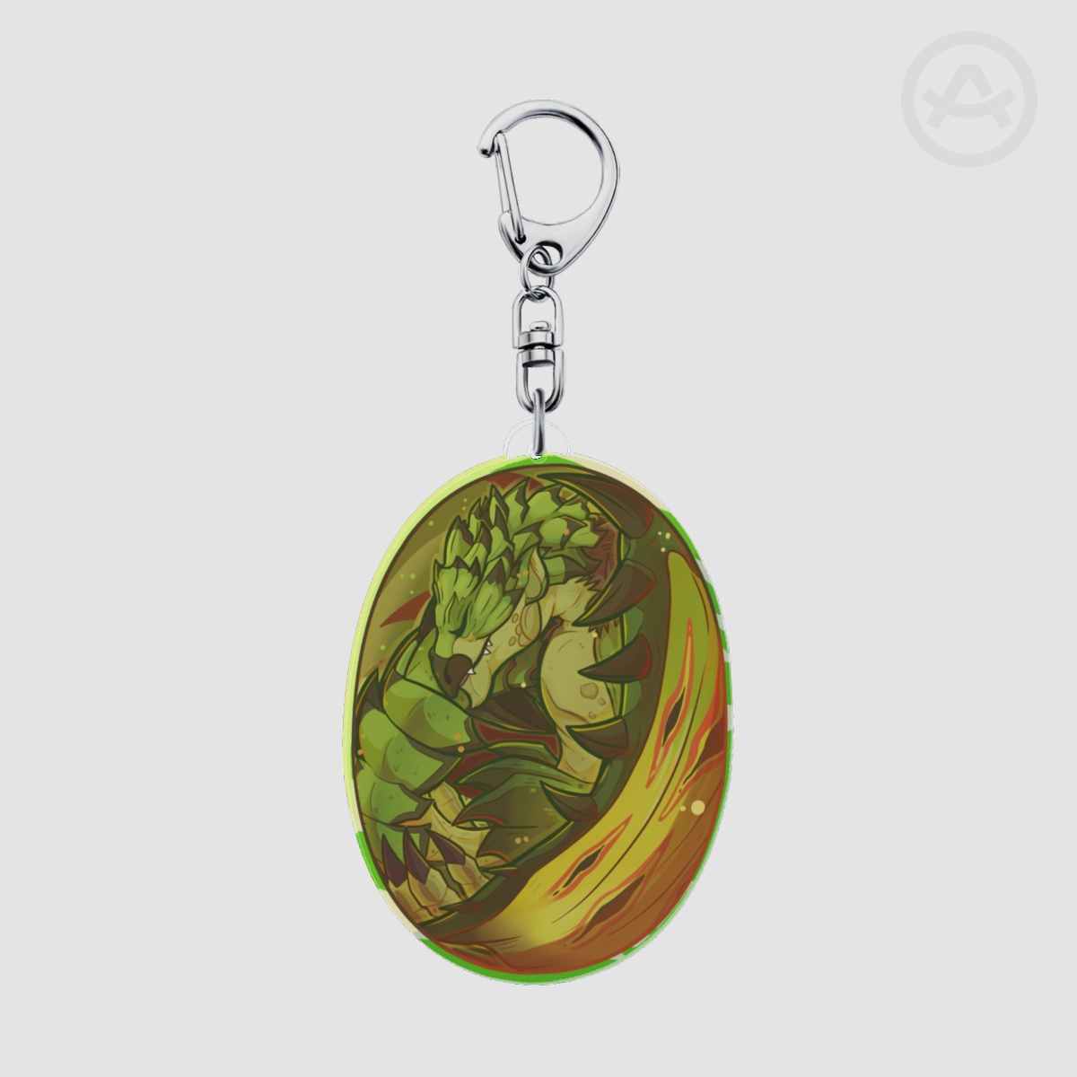 Green Flying Wyvern Keychain